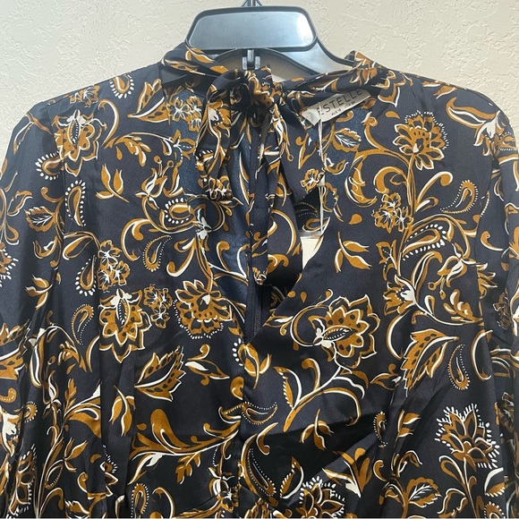 ESTELLE Womens Capitano Paisley Print Brown Navy Plus Size 2X Dress NEW - Picture 5 of 12